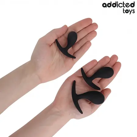 Set silikonskih intimnih čepova Addicted Toys Model 3 sa tri veličine, hipoalergenski