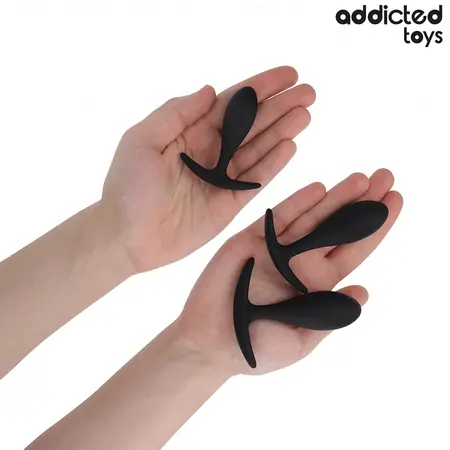 Addicted Toys silikonski set, trodelni progresivni analni čepovi, model 2