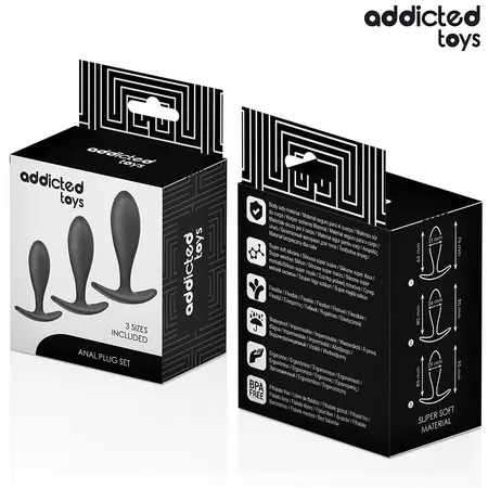 Addicted Toys silikonski set, trodelni progresivni analni čepovi, model 2