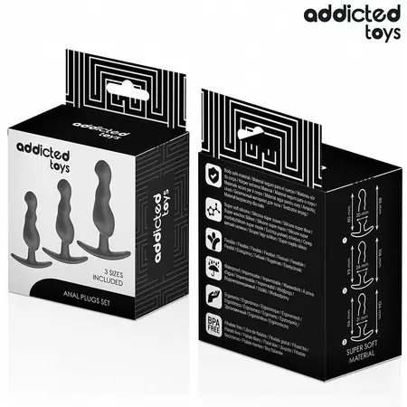 Addicted Toys silikonski set čepova Model 1 u tri veličine, ergonomski dizajn