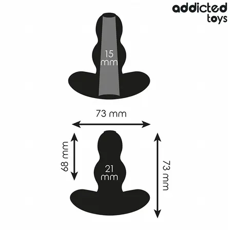 Addicted Toys silikonski šuplji analni čep S 7.3 cm, kompaktan ergonomski model