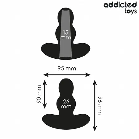 Addicted Toys silikonski šuplji čep M 9.6cm, anatomski srednji model