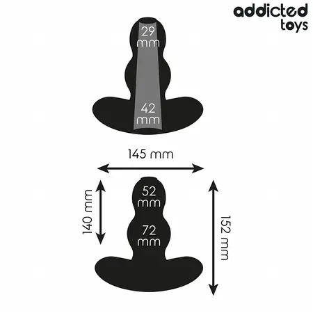 Addicted Toys silikonski šuplji plag XXL 15.2 cm, fleksibilan anatomski sistem
