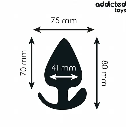 Addicted Toys silikonski intimni čep veličine L od 8 cm, ergonomska baza, crna boja