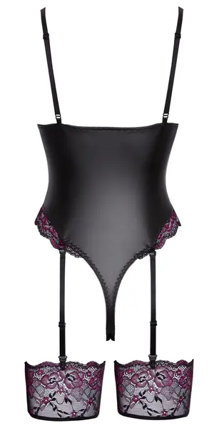Cottelli Lingerie bodi sa halterima L crno roze sa podesivim čipkanim detaljima