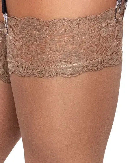 Cottelli Legware Nude čarape M 20 DEN sa širokom čipkom