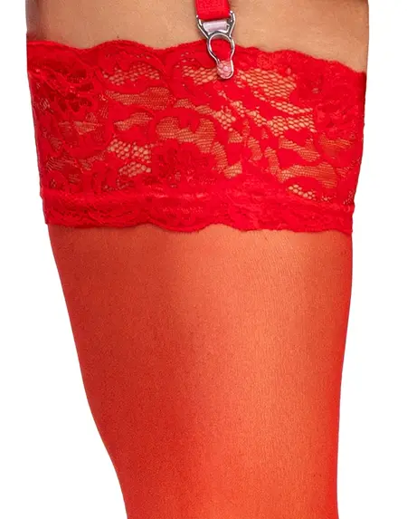 Cottelli LEGWARE crvene čarape sa čipkom M, 20 dena, Oeko-Tex