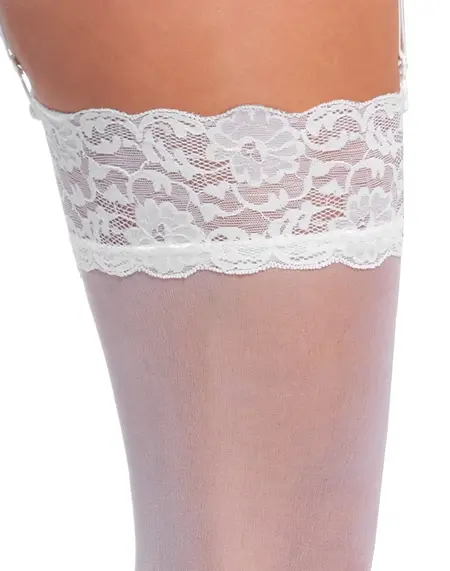 Cottelli LEGWARE bele samodržeće čarape sa čipkom M 20 dena Oeko-Tex