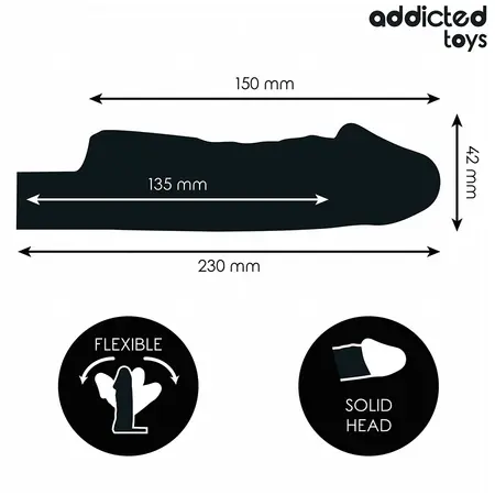 Addicted Toys Transparent Extension Sleeve S 23cm Anatomical Fit