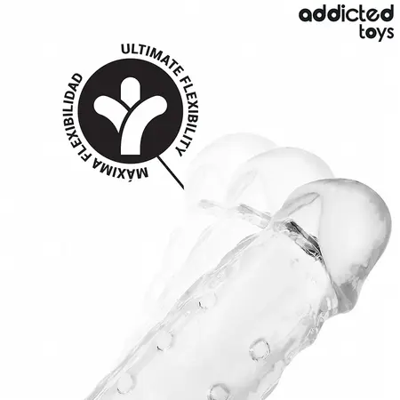 Addicted Toys Transparent Extension Sleeve S 23cm Anatomical Fit