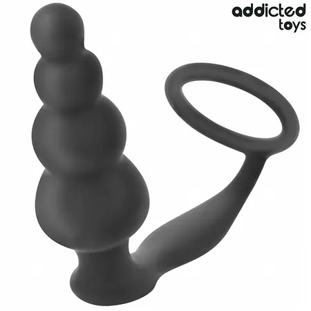 Addicted Toys silikonski intimni plag sa prstenom Model 5, crni, 235 mm