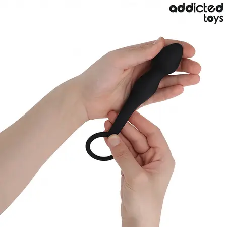 Addicted Toys silikonski analni čep Model 3 sa prstenom za pridržavanje, 195mm crni