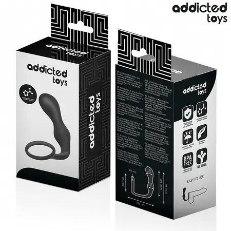 Addicted Toys silikonski analni čep Model 3 sa prstenom za pridržavanje, 195mm crni