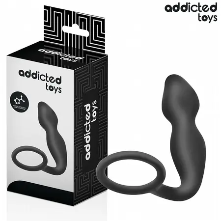 Addicted Toys silikonski plag sa potpornim prstenom Model 2, crni, 197 mm