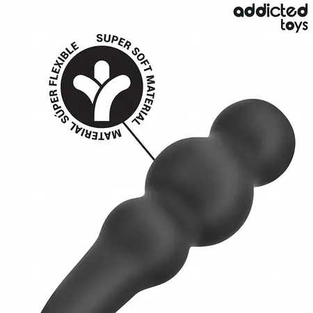 Addicted Toys silikonski intimni čep sa ergonomskim prstenom Model 1 crni 195mm