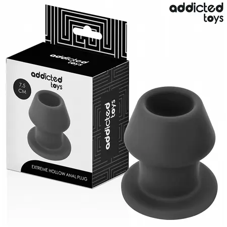 Addicted Toys Extreme Hollow silikonski plag veličina S 7.5 cm u crnoj boji