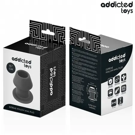 Addicted Toys Extreme Hollow Plug silikonski čep M 8.7cm anatomski dizajn