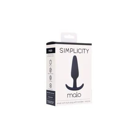 Malo Small Silicone Anal Plug with Suction Base - Black