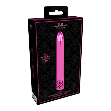 Shiny Premium Rechargeable Intimate Device Silver Slim Long Design