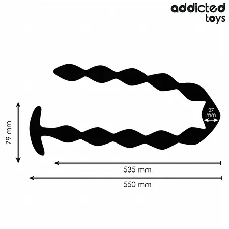 Addicted Toys ekstra dugi silikonski čep fleksibilnog dizajna dužine 550 mm