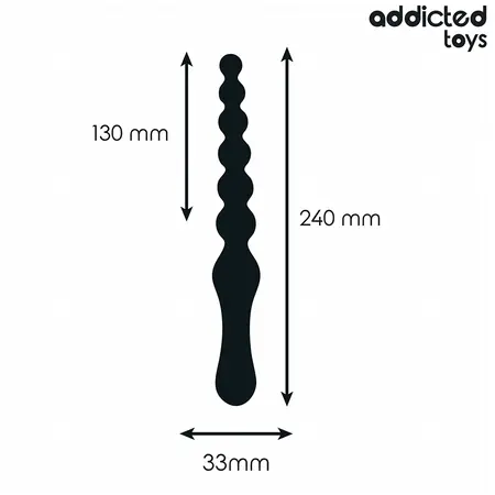 Addicted Toys silikonski dvostrani analni masažer dužine 24 cm sa postepenim proširenjem