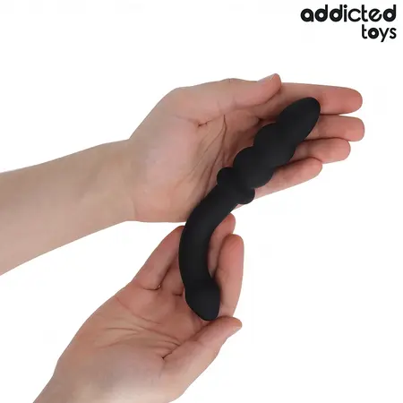 Addicted Toys Dvostrani Silikonski Masažer 16.5cm Crni - Progresivni Oblik