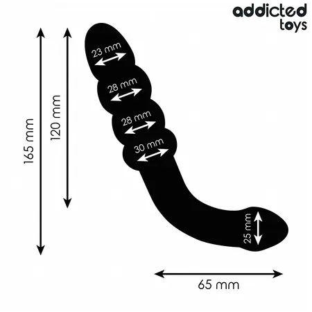 Addicted Toys Dvostrani Silikonski Masažer 16.5cm Crni - Progresivni Oblik