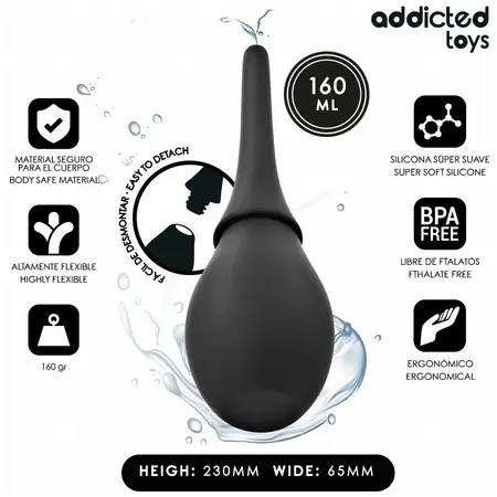 Addicted Toys silikonski putni irigator Model 3, kompaktni higijenski sistem od 160 ml