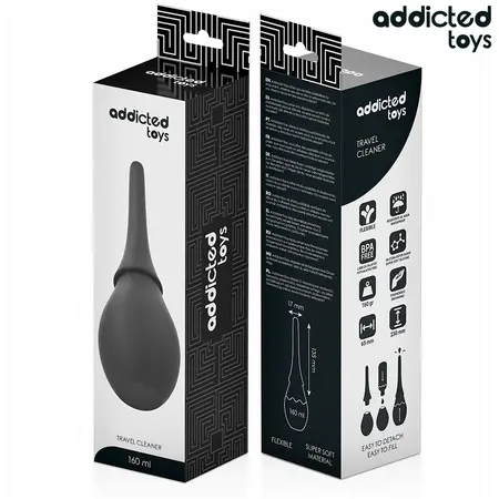 Addicted Toys silikonski putni irigator Model 3, kompaktni higijenski sistem od 160 ml