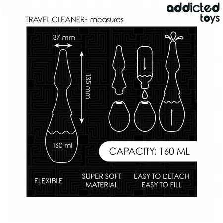 Addicted Toys Travel Cleaner Model 1 prenosivi silikonski sistem za higijenu 160ml
