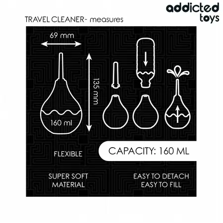 Addicted Toys Travel analni tuš M 160 ml kompaktni dizajn