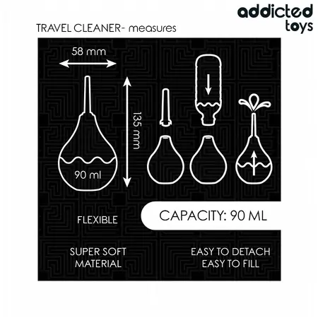 Addicted Toys Travel Hygiene Cleaner S 90ml, kompaktni ergonomski dizajn