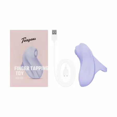 Teazers Finger Vibrator Purple - Precision Tapping, 10 Modes, Compact Design