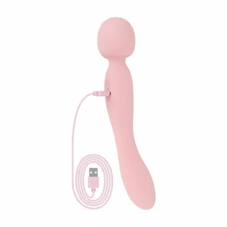 Good Vibes Only Simi dvostrani masažer roze silikon IPX7