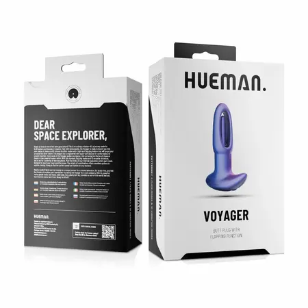 Hueman Voyager ljubičasti vibrirajući čep, 10 modova vibracije, daljinski upravljač, silikon