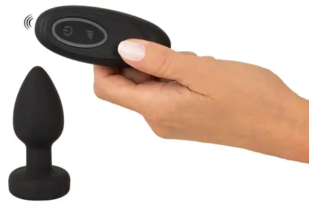 ANOS RC LED svetleći silikonski analni čep, 9 cm, 7 modova, daljinski upravljač, vodootporan