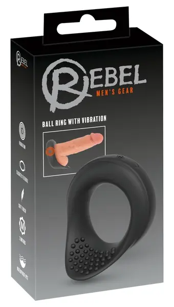 Rebel vibrirajući silikonski prsten za potenciju crni 8.6cm vodootporan USB