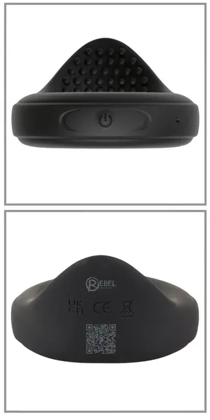 Rebel vibrirajući silikonski prsten za potenciju crni 8.6cm vodootporan USB