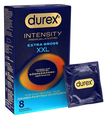 Durex Intensity Extra Large nitrilni kondomi 8 komada bez lateksa, 61 mm