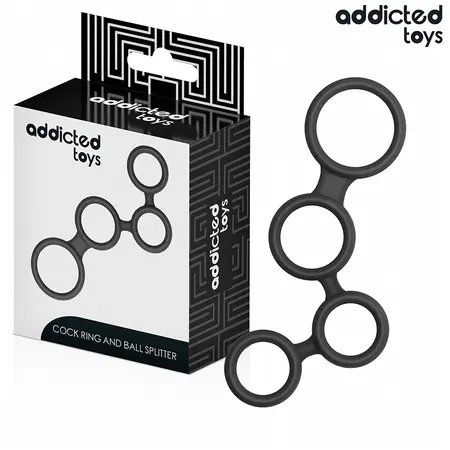 Addicted Toys Multi-Ring sistem podrške sa anatomskim pregradama crni 201mm