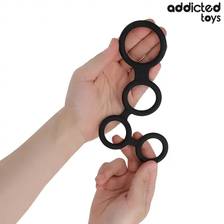 Addicted Toys Multi-Ring sistem podrške sa anatomskim pregradama crni 201mm