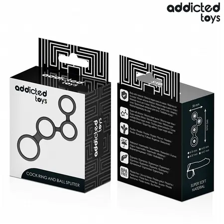 Addicted Toys Multi-Ring sistem podrške sa anatomskim pregradama crni 201mm