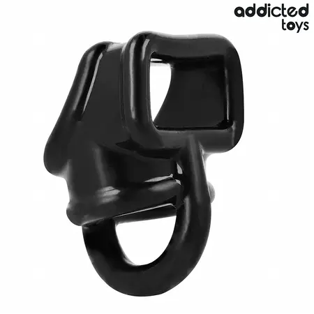Addicted Toys Model 8435565956813 crni potporni prsten sa kavezom podesivi silikonski sistem