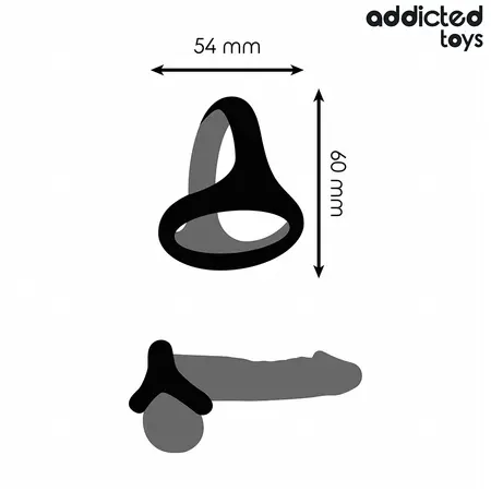 Addicted Toys Triple Support Ring Thick, fleksibilan anatomski prsten od 58 mm