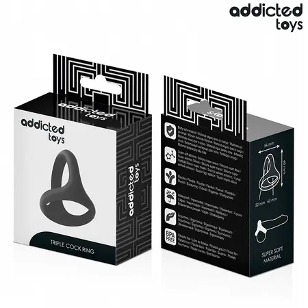 Addicted Toys Triple Support Ring Thick, fleksibilan anatomski prsten od 58 mm