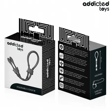 Addicted Toys podesivi silikonski prsten 191mm crni