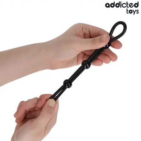 Addicted Toys silikonski podesivi intimni prsten sa tri petlje 195mm crni