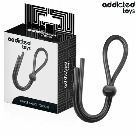 Addicted Toys silikonski podesivi prsten sa jednom petljom, 19.5 cm, crni