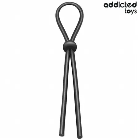 Addicted Toys silikonski podesivi prsten sa jednom petljom, 19.5 cm, crni