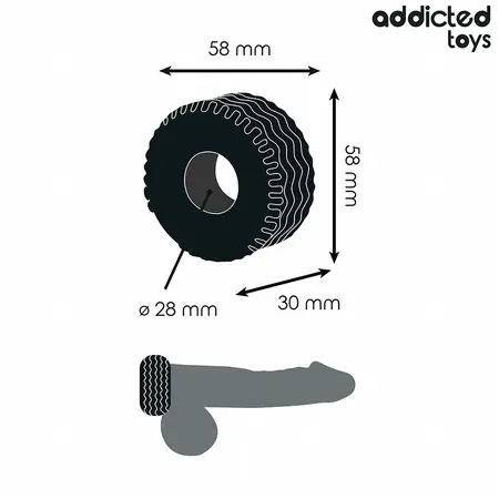 Addicted Toys Performance Ring Extra Thick 58mm, fleksibilni prsten za podršku
